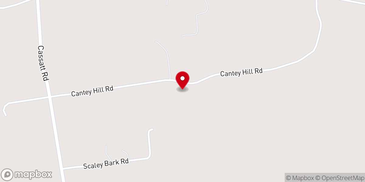 Map showing location of Cantey Hill Church