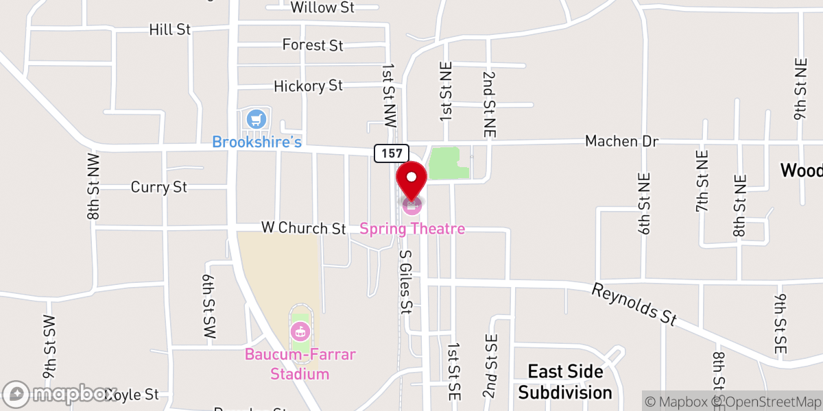 Map showing location of Spring Theatre