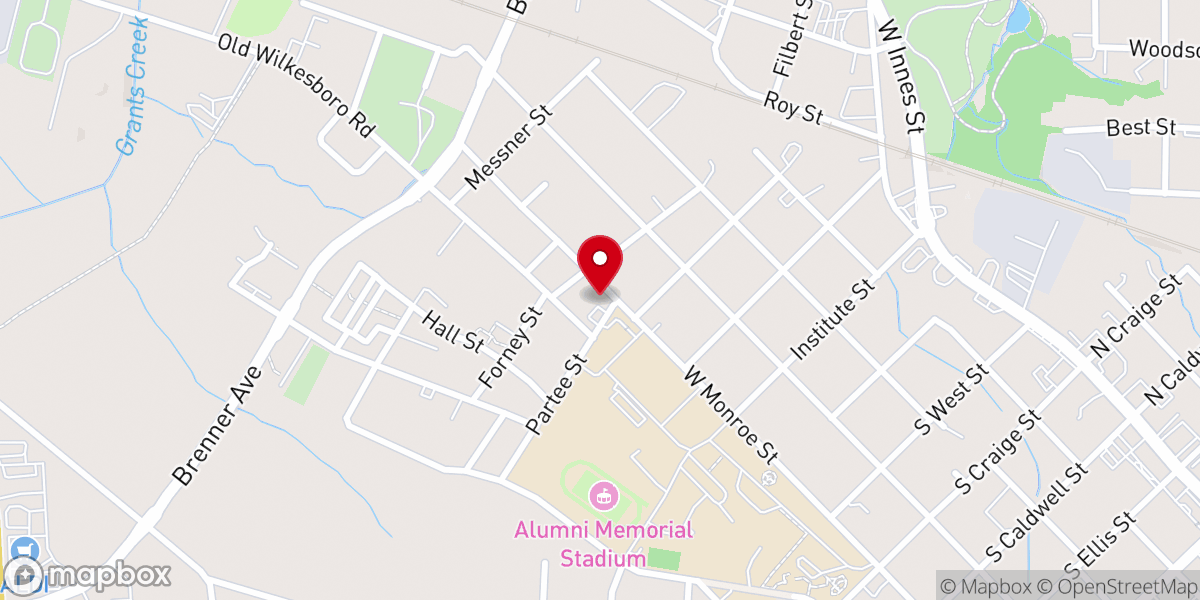 Map showing location of Moores Chapel AME Zion Church