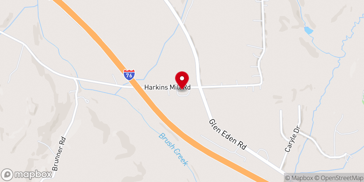 Map showing location of Oak Grove Lutheran Church
