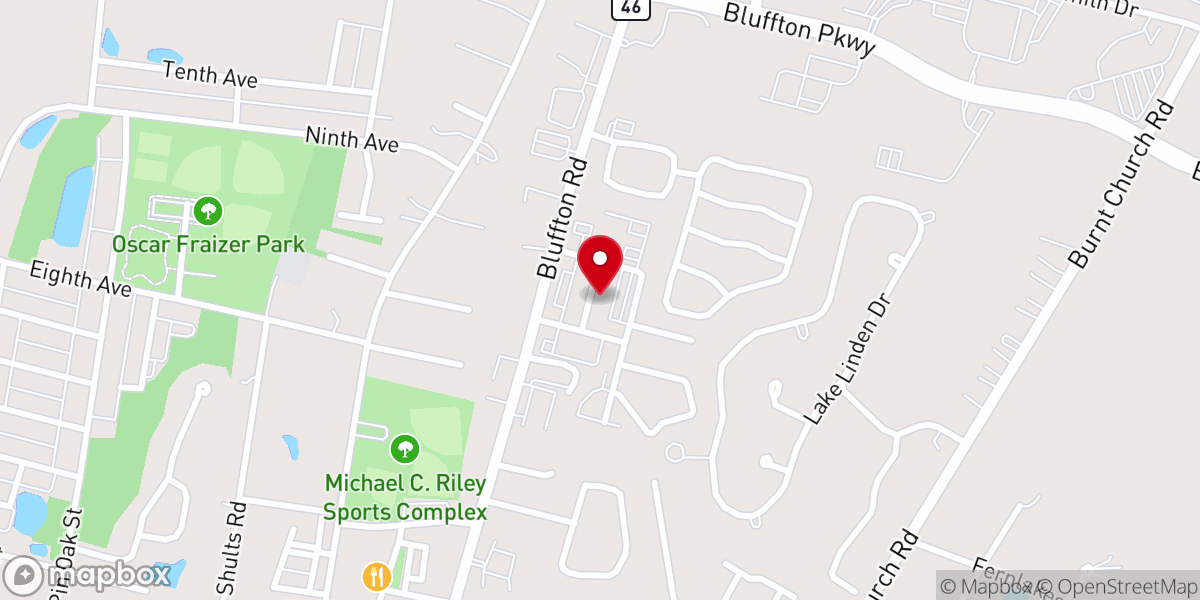 Map showing location of Compassion Christian Church Bluffton
