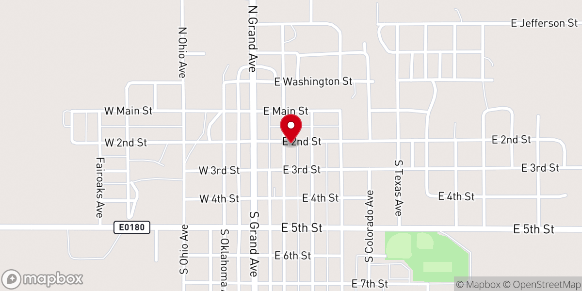 Map showing location of First Christian Church