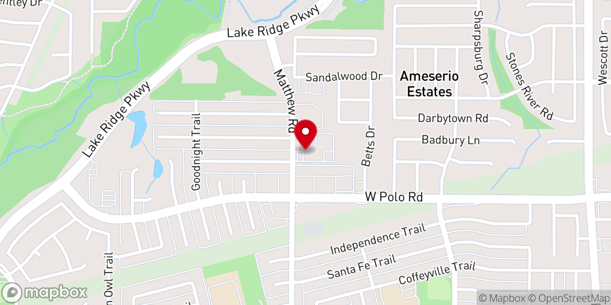 Map showing location of Matthew Road Baptist Church