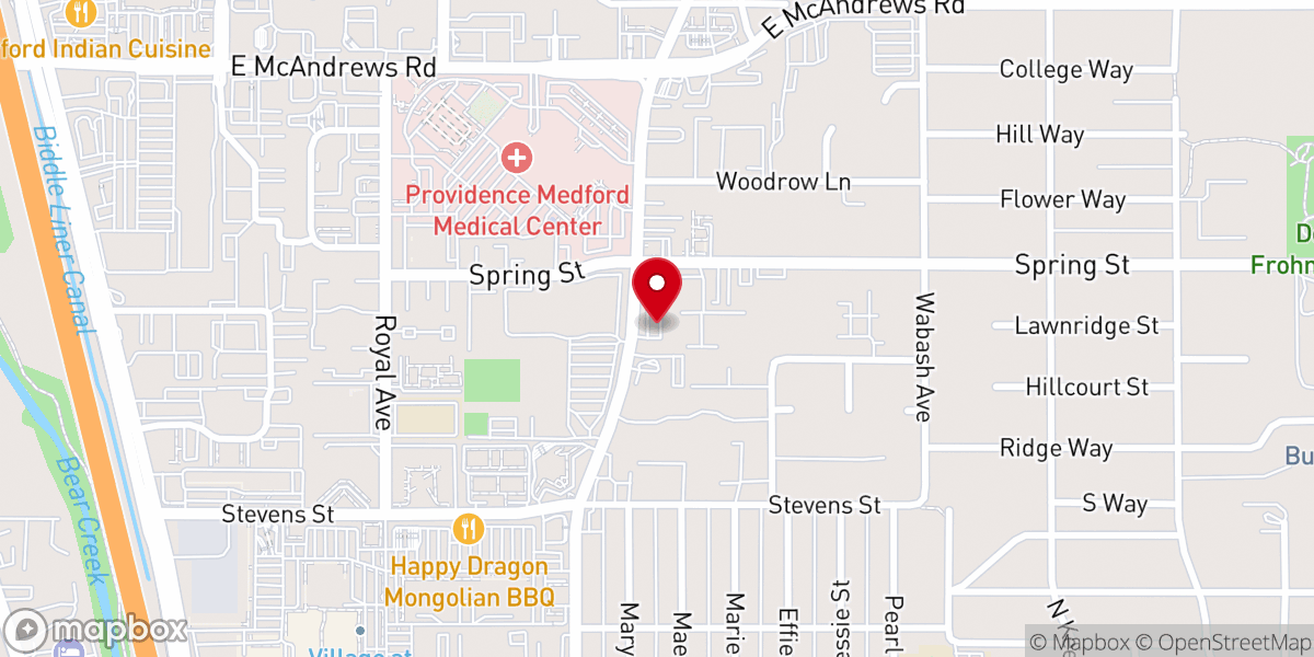 Map showing location of Mercy's Gate Rogue Valley