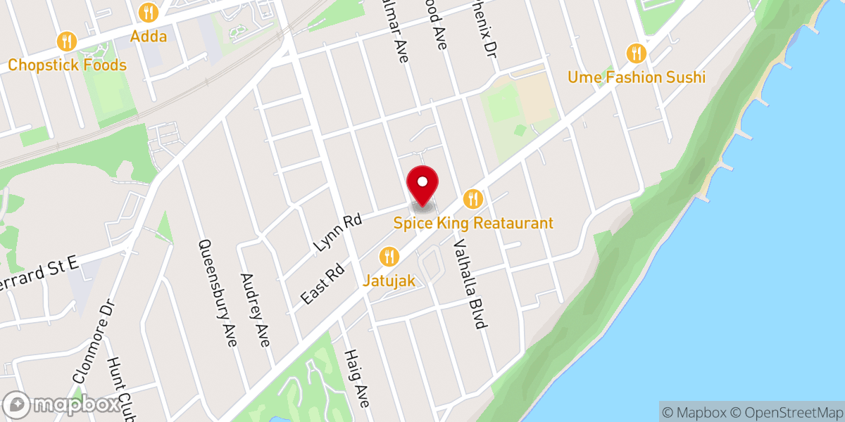 Map showing location of St. Nicholas Birch Cliff Anglican Church