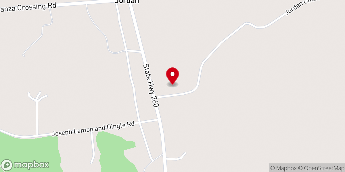 Map showing location of Jordan U.M. Church