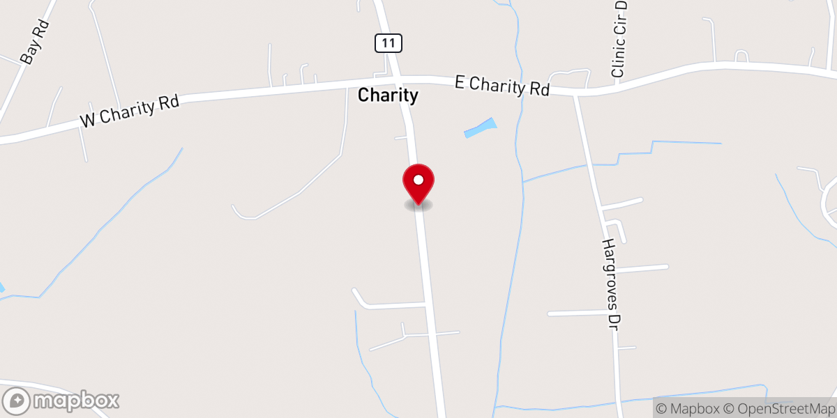Map showing location of Bethel Wesleyan Church