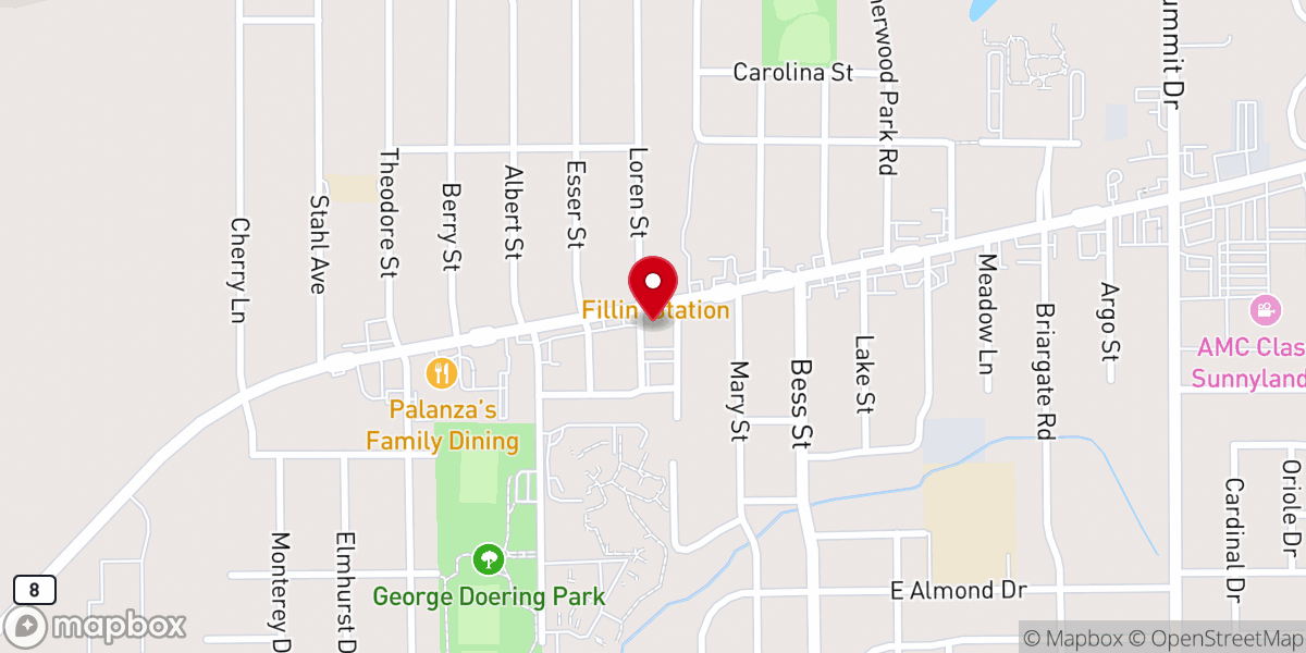 Map showing location of Sunnyland Christian Church