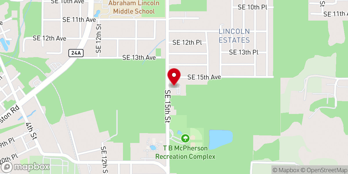 Map showing location of First Missionary Baptist Church