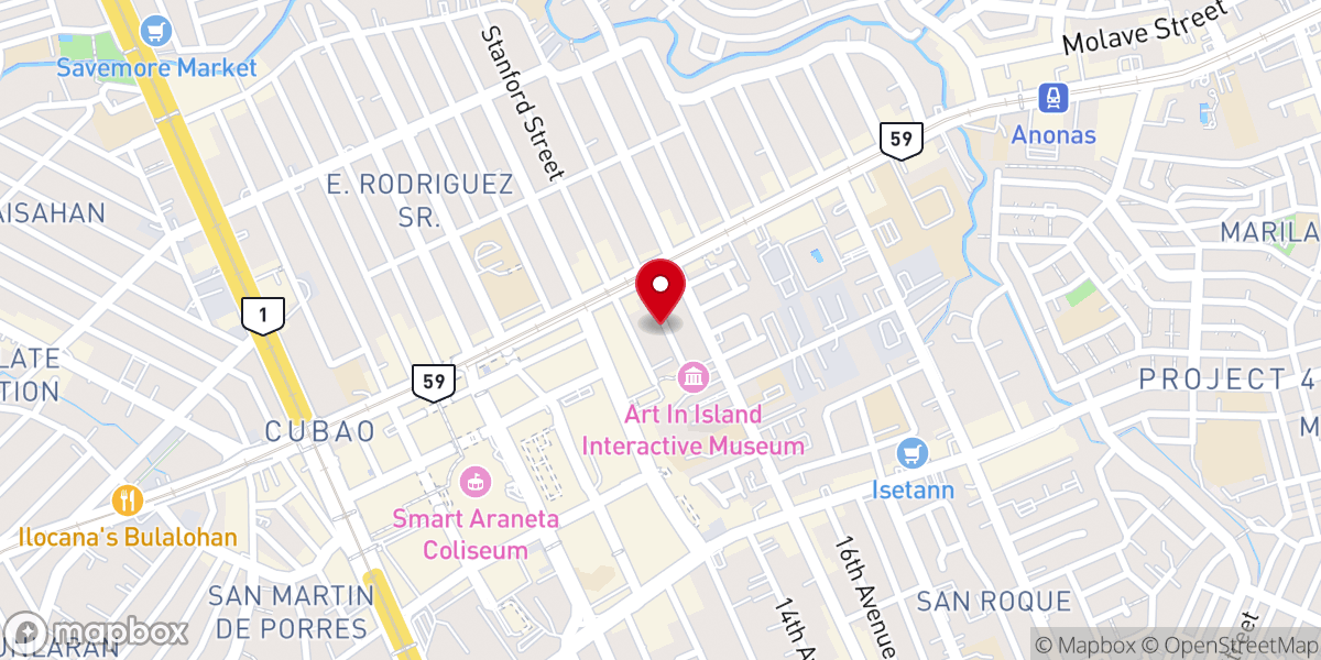 Map showing location of Cubao Reformed Baptist Church