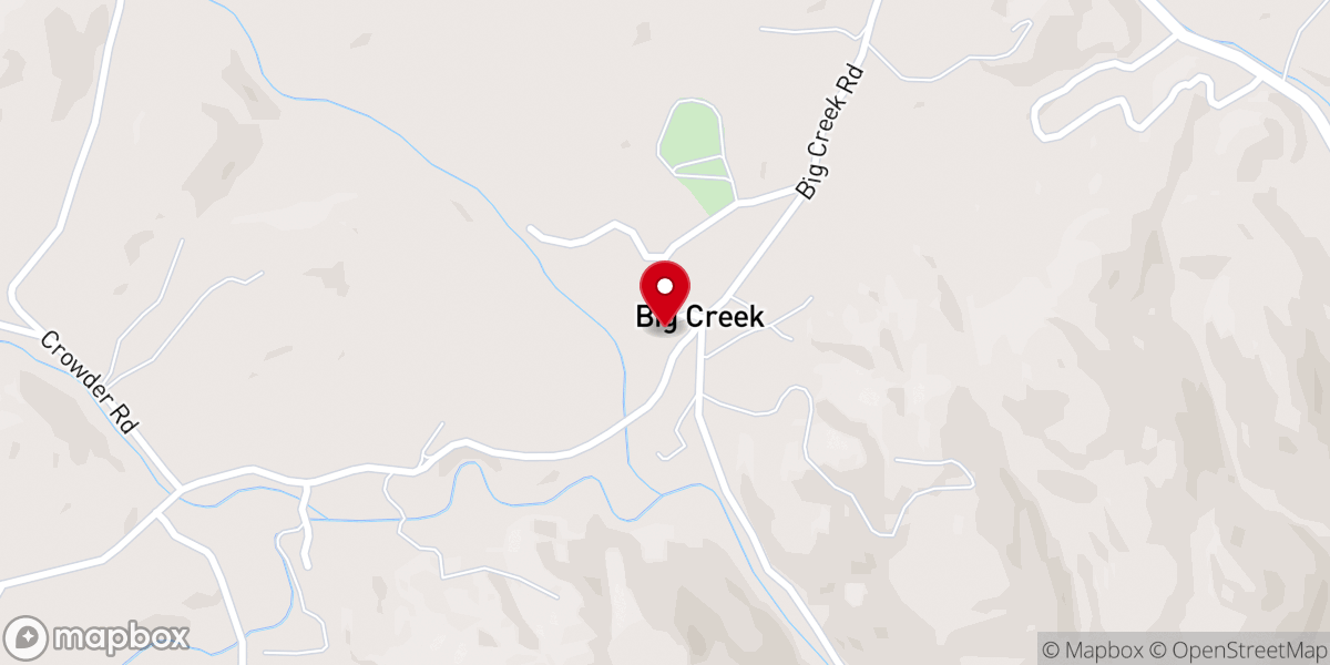Map showing location of Big Creek Chapel