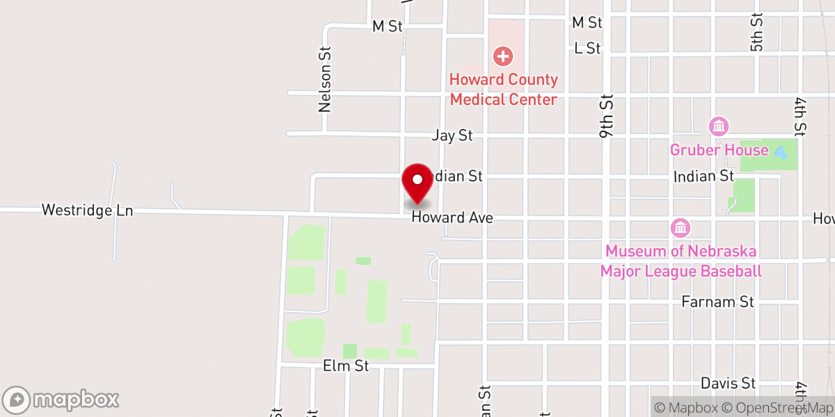 Map showing location of Saint Marks Lutheran Church