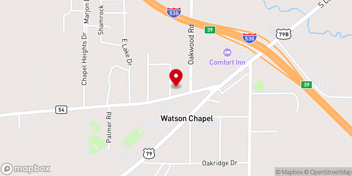 Map showing location of Living Word Baptist Church