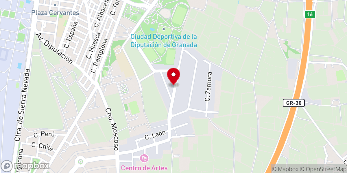 Map showing location of Iglesia Cristiana a los pies del Rey Ogijares