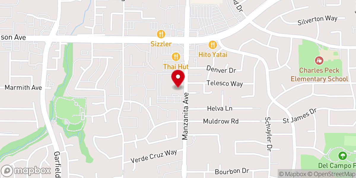 Map showing location of Carmichael Christian Church