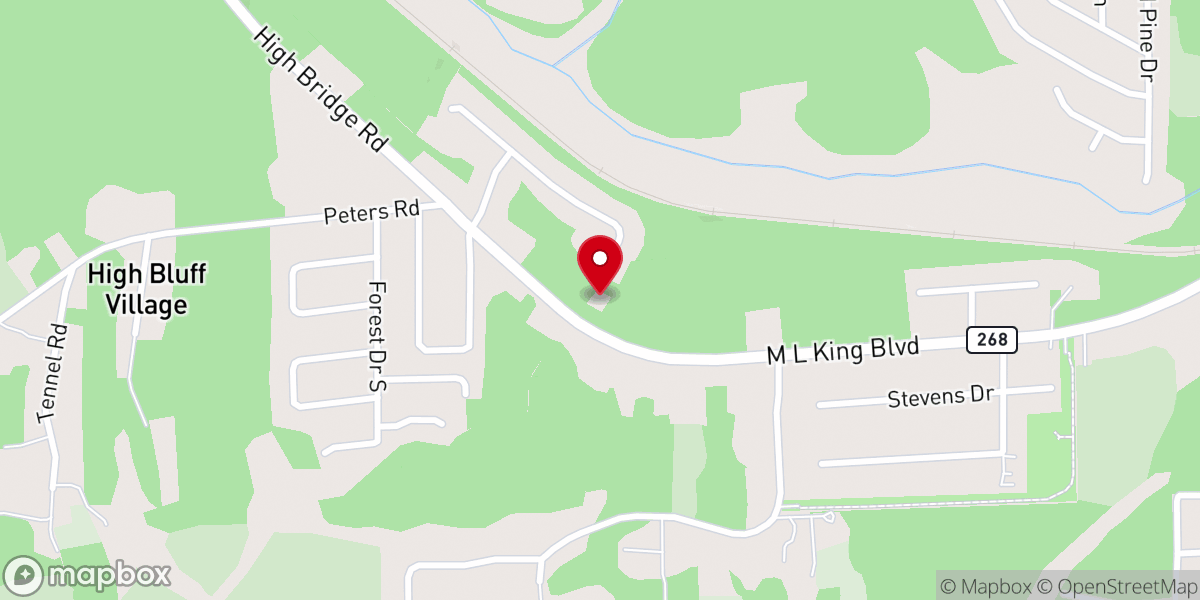 Map showing location of Galilee Missionary Baptist Church