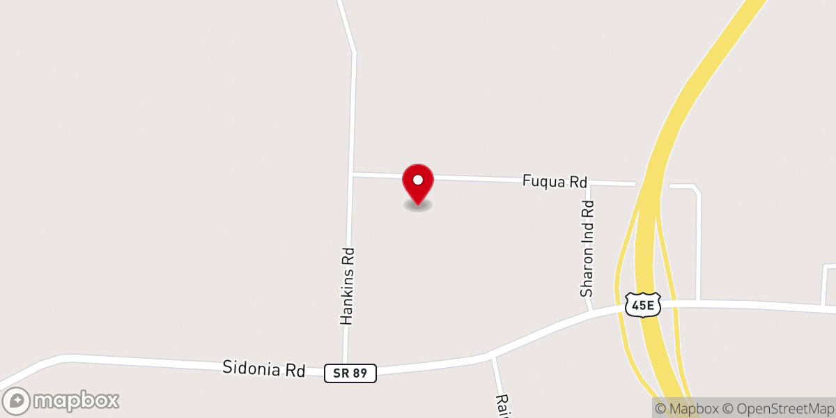 Map showing location of Hopewell C.P. Church
