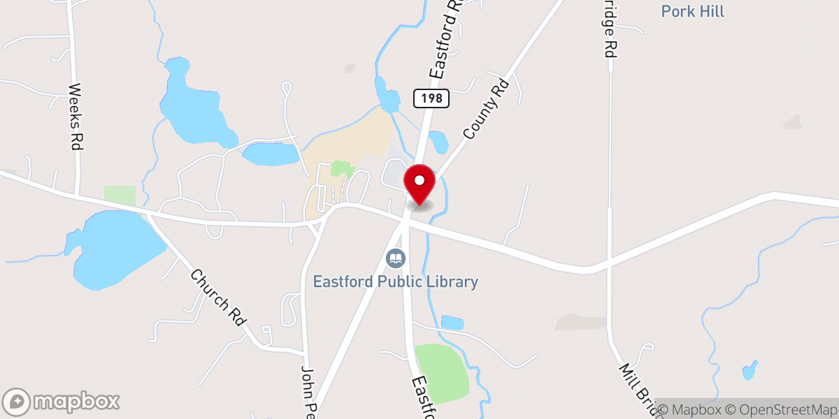 Map showing location of Congregational Church of Eastford