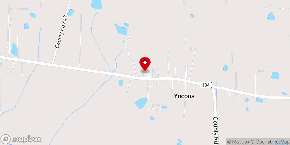 Map showing location of New Prospect Baptist Church