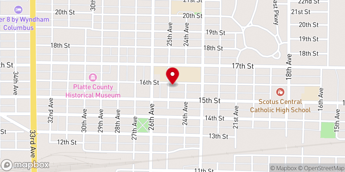 Map showing location of Church of Christ