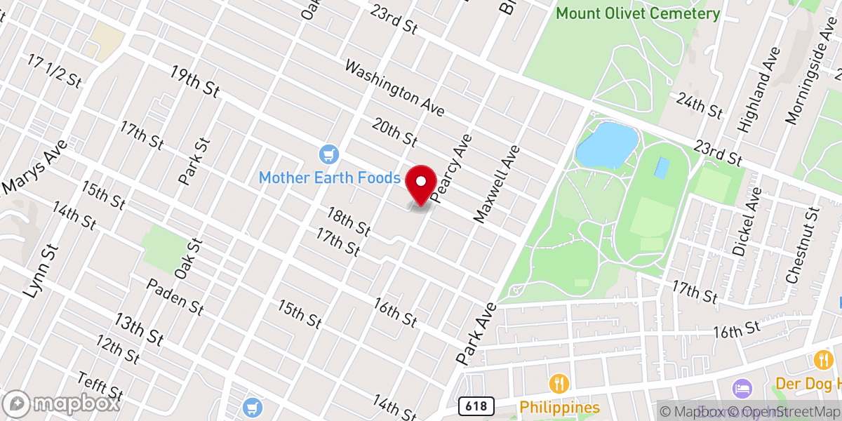 Map showing location of First Church of the Nazarene