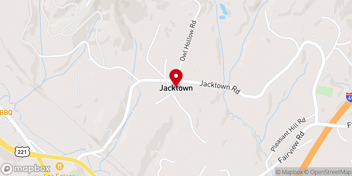 Map showing location of Parkers Chapel Church