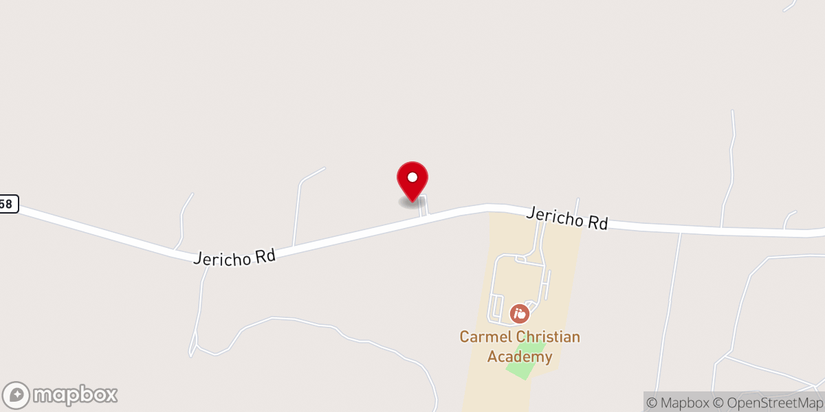 Map showing location of Jericho Church