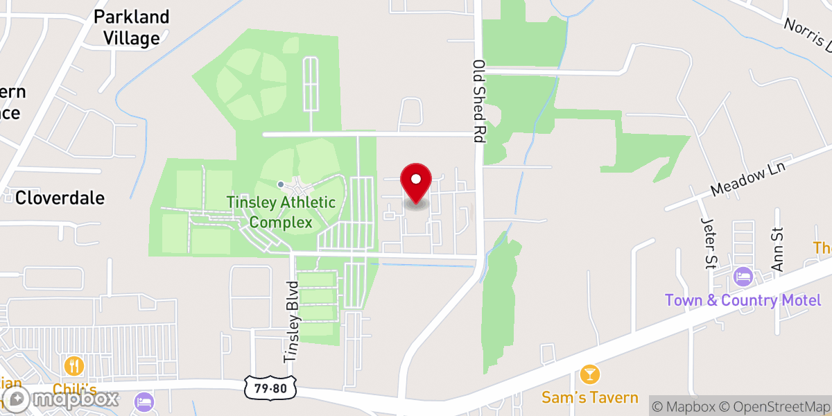 Map showing location of Bossier City Public Works