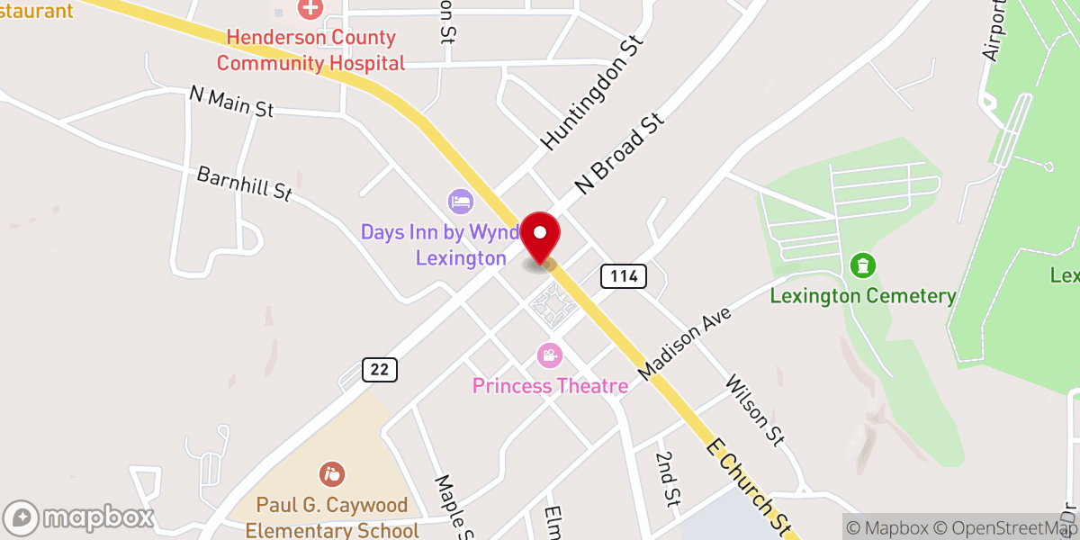 Map showing location of Regions Bank