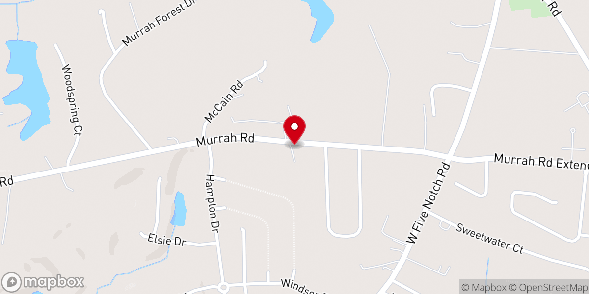 Map showing location of Mealing Grove Baptist Church