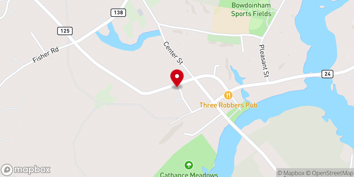 Map showing location of Bowdoinham Church of the Nazarene