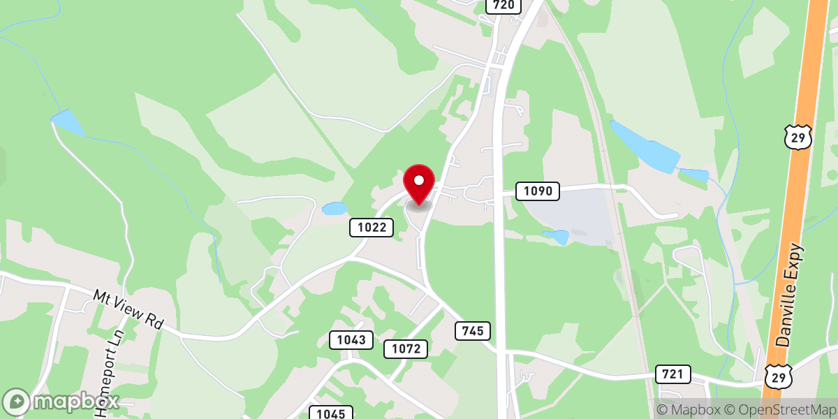 Map showing location of Oak Grove Church
