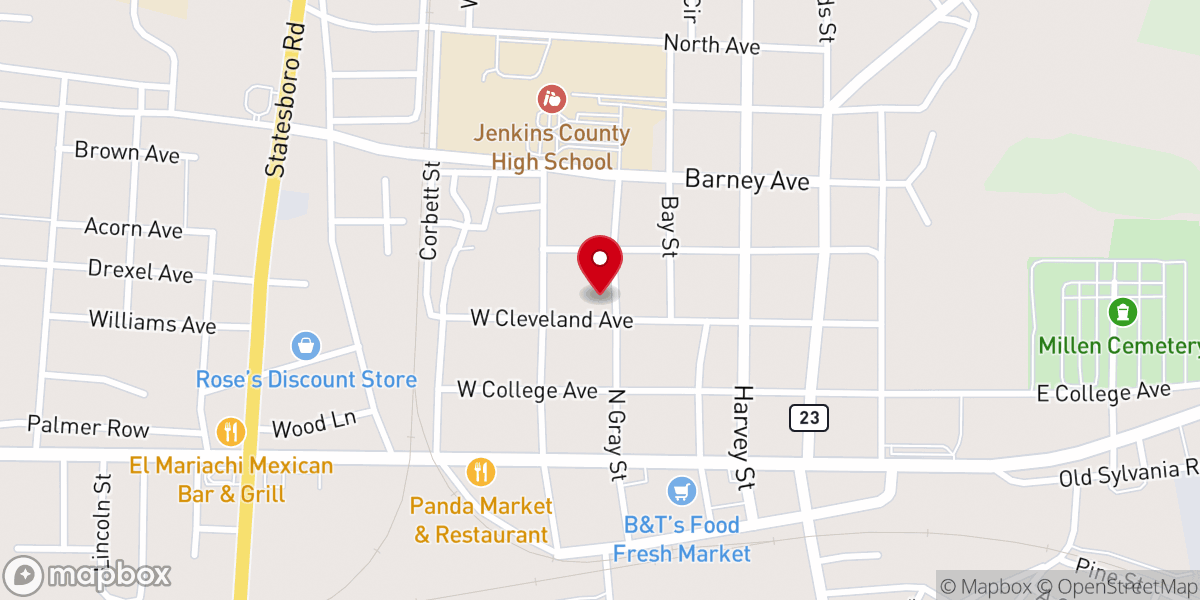 Map showing location of Bethel Methodist Episcopal Church