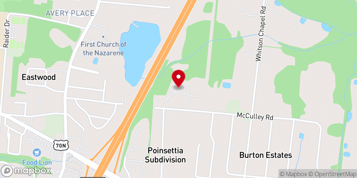 Map showing location of Northeast Church of Christ