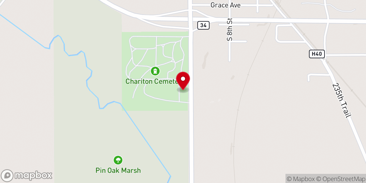 Map showing location of The Mormon Trail Historical Marker