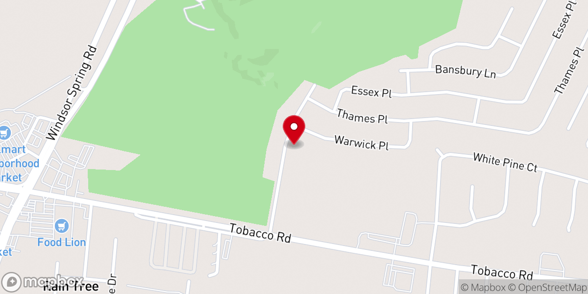 Map showing location of Williams Grove Church