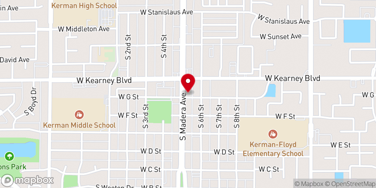 Map showing location of Palm Memorial - Kerman Chapel