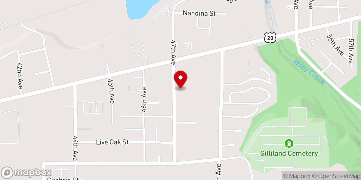 Map showing location of Foster Baptist Church