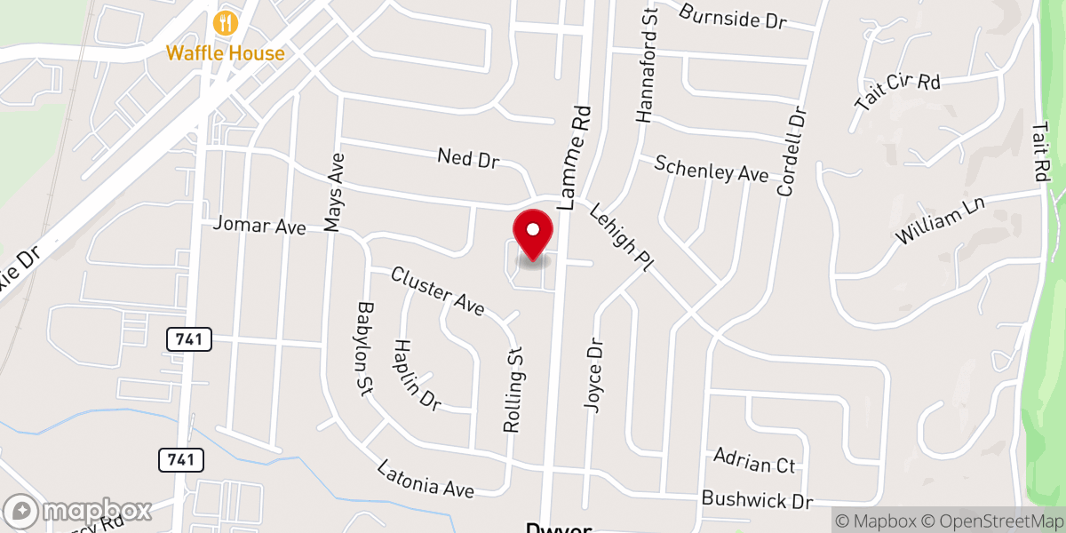 Map showing location of Central Presbyterian Church
