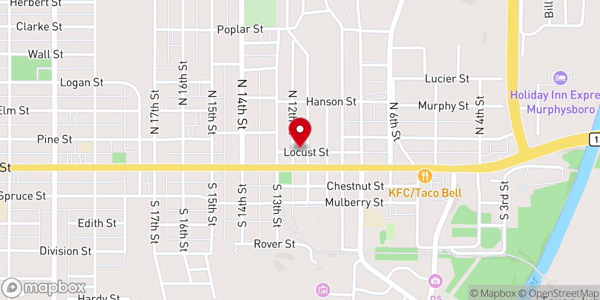 Map showing location of Cindy B's Cafe