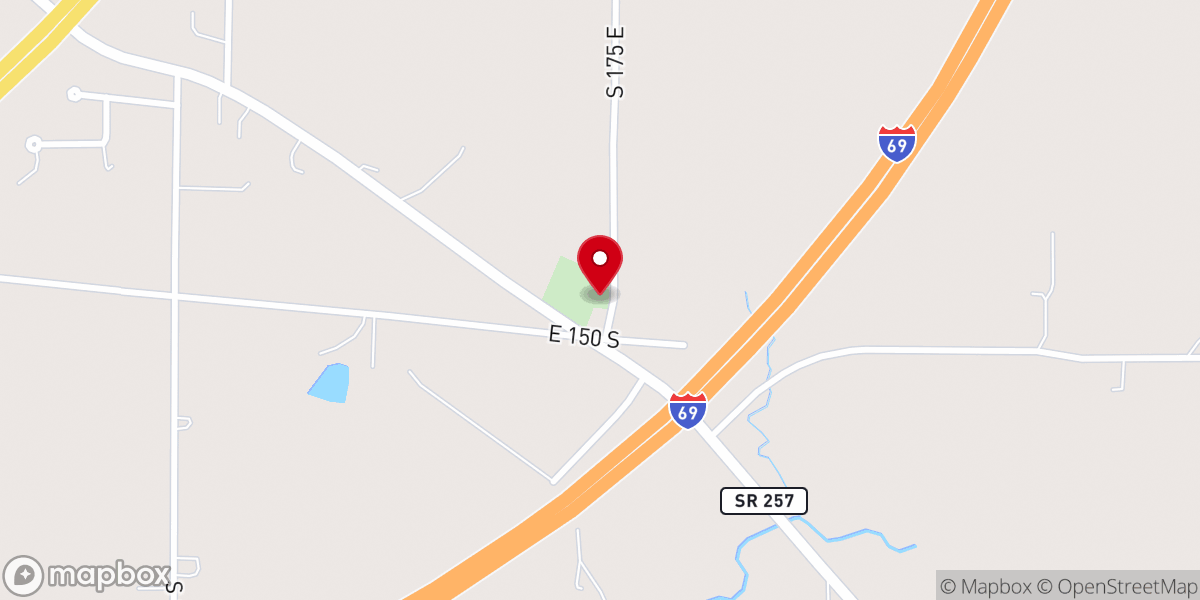 Map showing location of Veale Creek Baptist Church