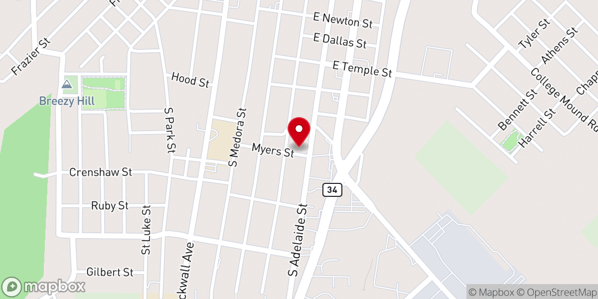 Map showing location of Holy Temple Church of God in Christ