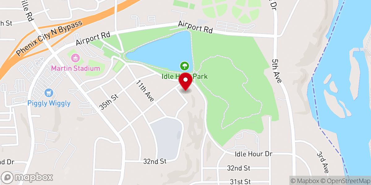Map showing location of First Presbyterian Church