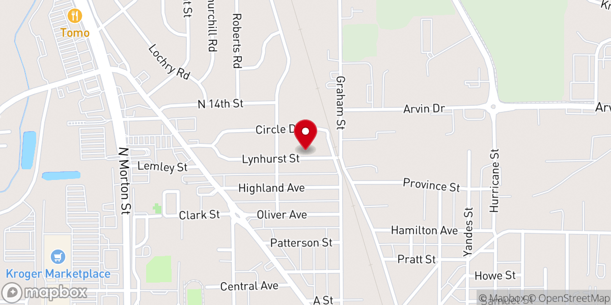Map showing location of Franklin Wesleyan Church