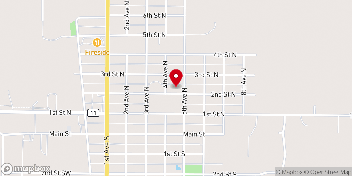 Map showing location of Catholic Church