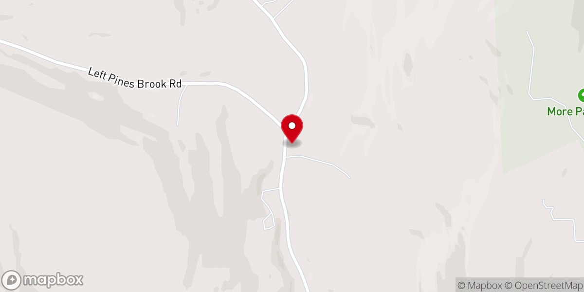 Map showing location of Pines Brook Baptist Church