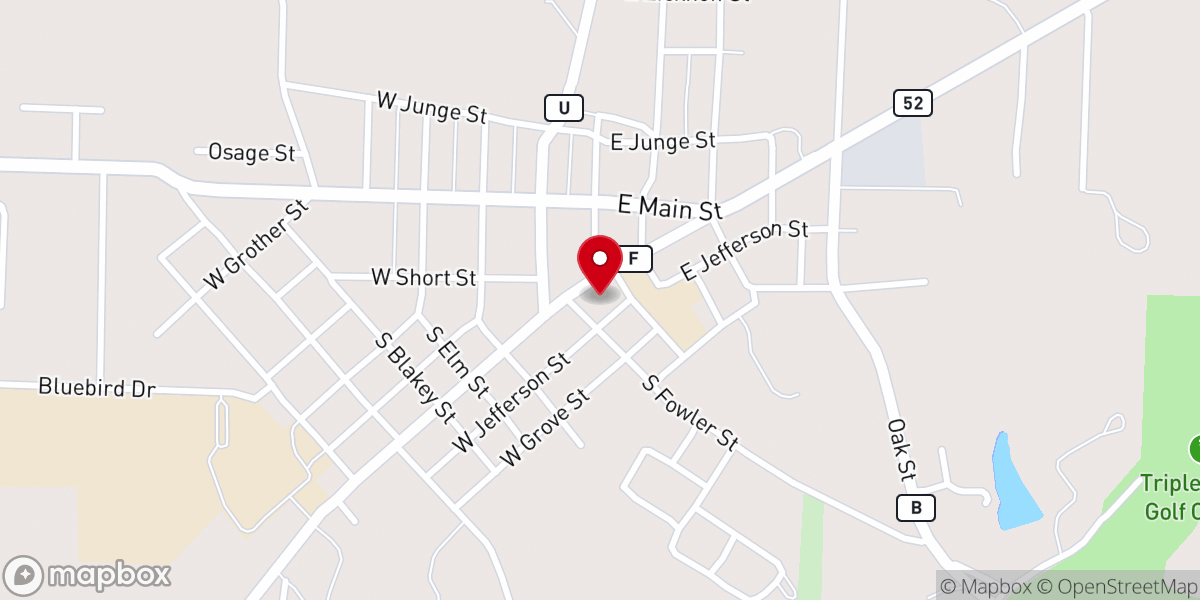 Map showing location of Trinity Lutheran Church