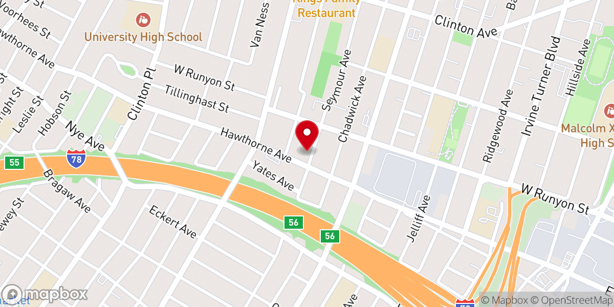 Map showing location of Mount Calvary Church of God