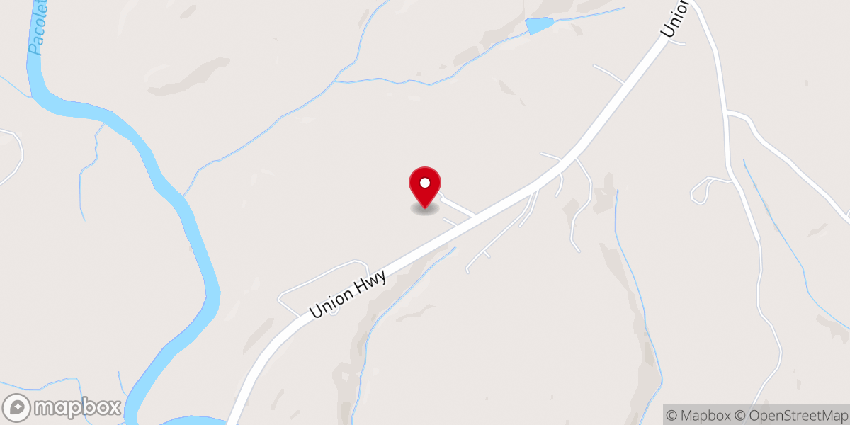 Map showing location of Cherokee County Baptist Camp Meeting