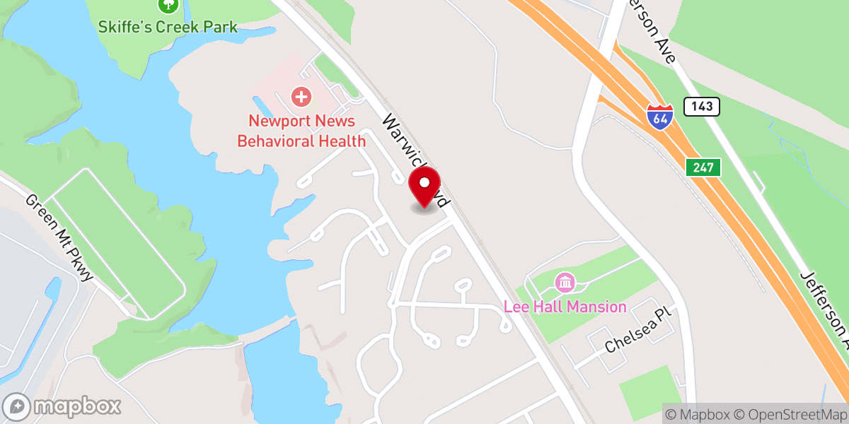 Map showing location of Hope Church At Lee Hall